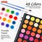 Watercolor Paint Set, 48 Colors Watercolor Paint Pan Set with 3 Paint Brushes for Beginners, Artists, Kids & Adults to Watercolor Paint, Bullet Journal, Calligraphy Practice